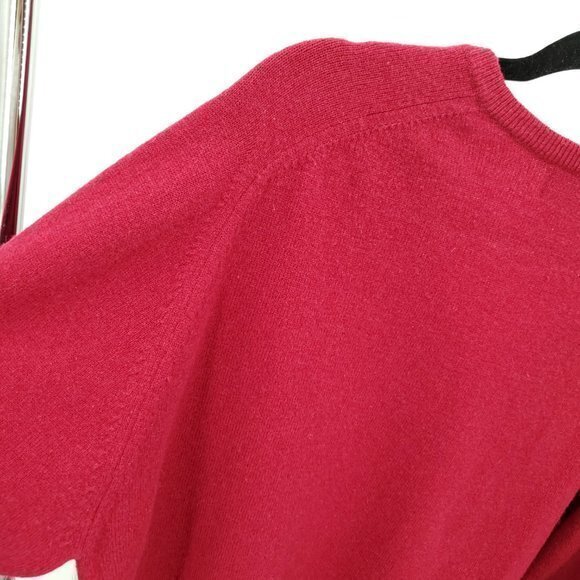 Men's 100% Lambswool Land's End V-Neck Sweater Large Tall Red Made in Scotland - Picture 9 of 14